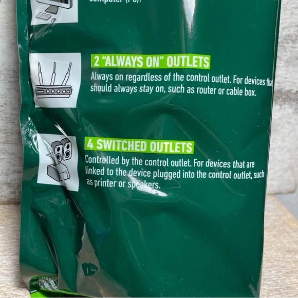 One Greenlite Tier 1 Advanced 7 Outlet Surge Power Strip 1440 Joules For TV, PC - Picture 11 of 16